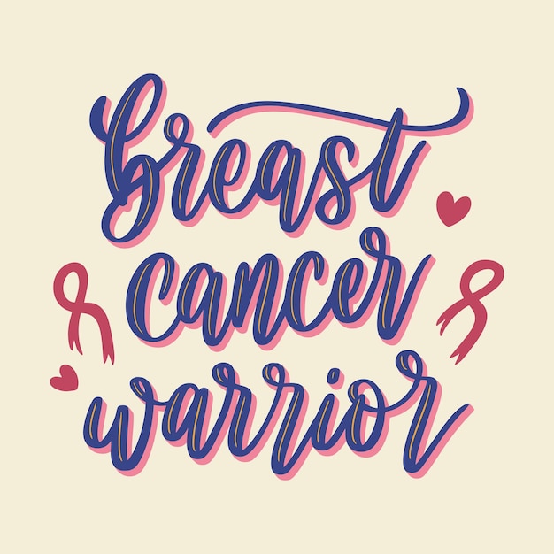 Vector lets fight cancer for breast cancer day print