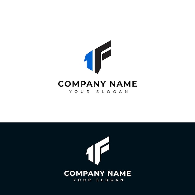 Letter 1F logo vector design template