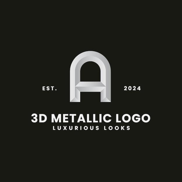 Letter A 3D Monochrome Concept Logo Royal And Classic Branding