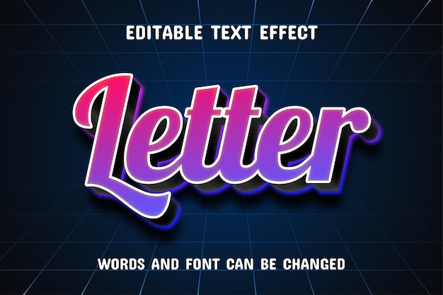 Letter 3d text effect