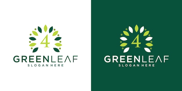 Letter 4 leaf logo design