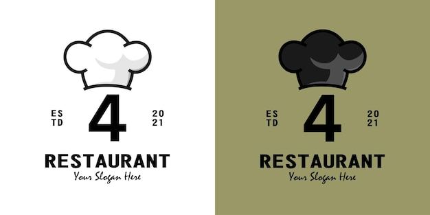 Letter 4 restaurant logo design