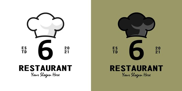 Letter 6 restaurant logo design