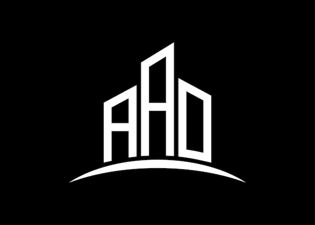 Letter AAO building vector monogram logo design template Building Shape AAO logo