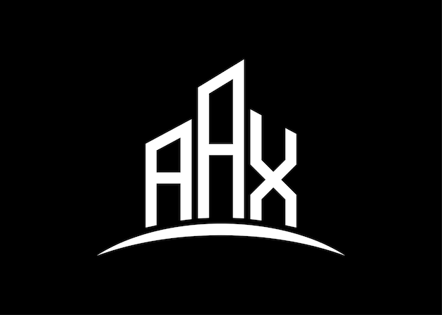 Letter AAX building vector monogram logo design template Building Shape AAX logo