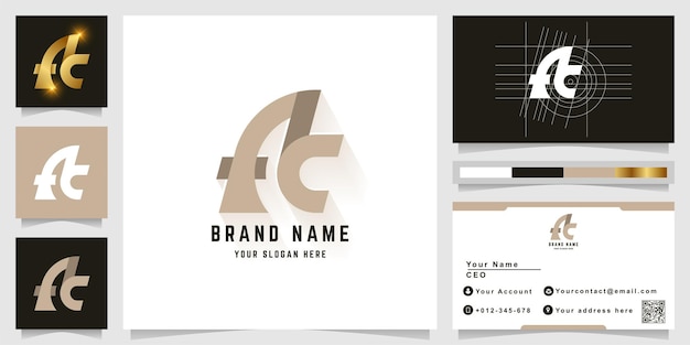 Letter Ac or Ak monogram logo with business card design