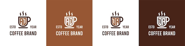 Letter AD and DA Coffee Logo suitable for any business related to Coffee Tea or Other with AD or DA initials