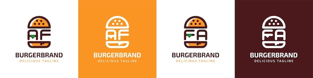 Letter AF and FA Burger Logo suitable for any business related to burger with AF or FA initials