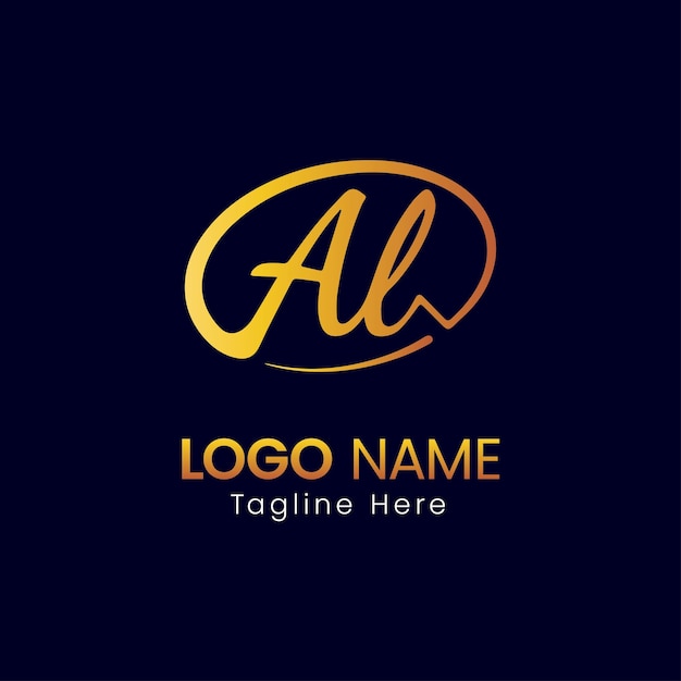 Letter AH Golden Premium Logo Template