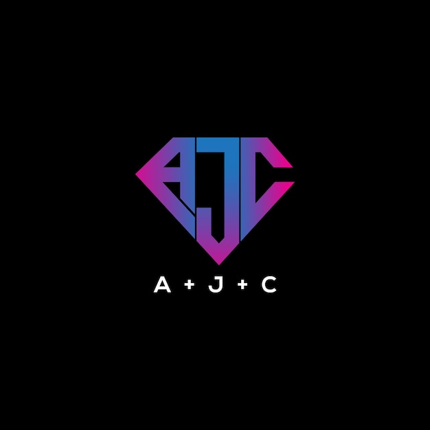 letter AJC diamond shape creative logo design icon.