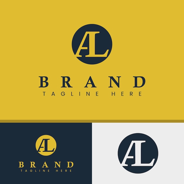 Vector letter al imonogram circle logo suitable for any business with al or la initials