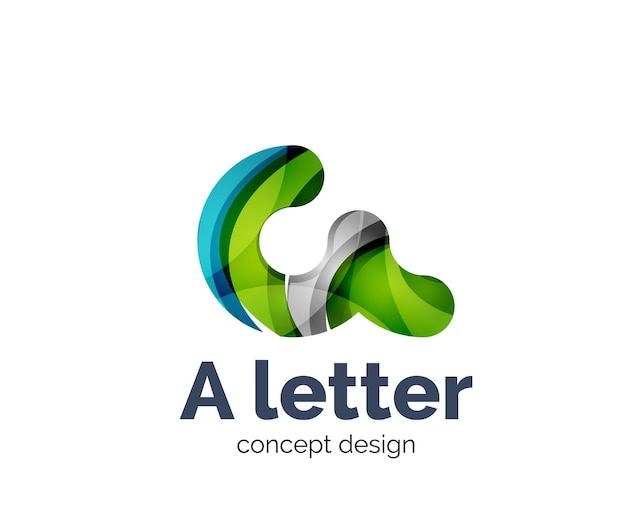 A letter alphabet round style logo business branding icon