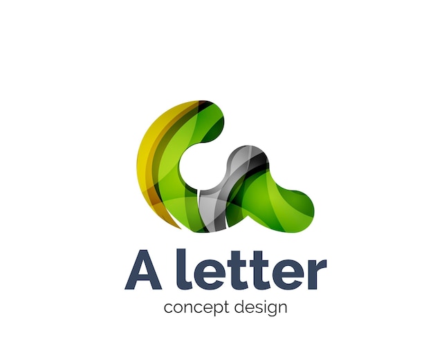 A letter alphabet round style logo business branding icon