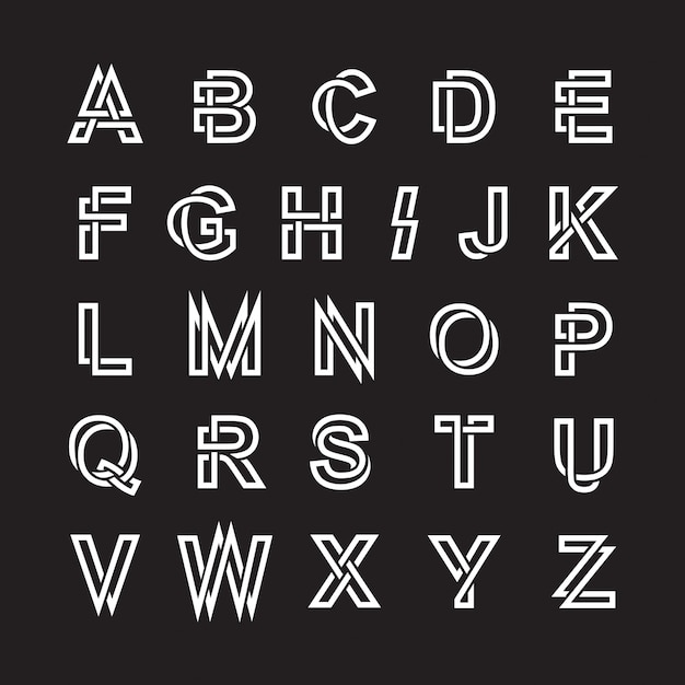 Letter alphabets line font logo