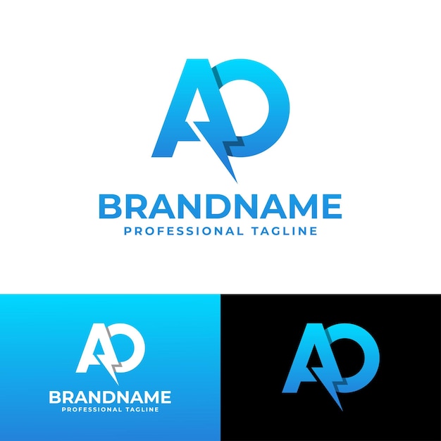 Letter AO Power Logo suitable for any business with AO or OA initials