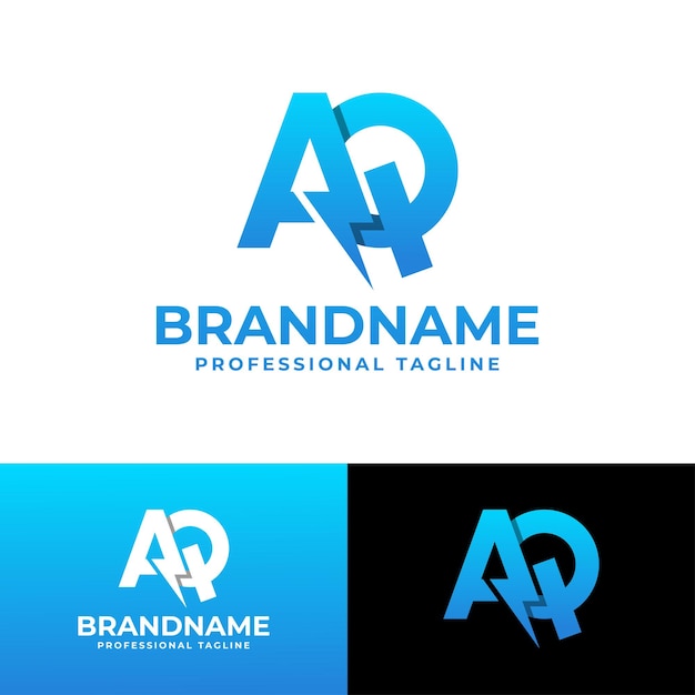 Letter AQ Power Logo suitable for any business with AQ or QA initials