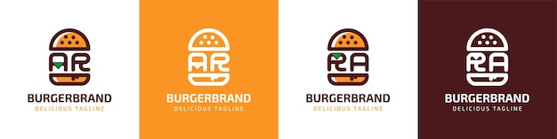 Letter AR and RA Burger Logo suitable for any business related to burger with AR or RA initials