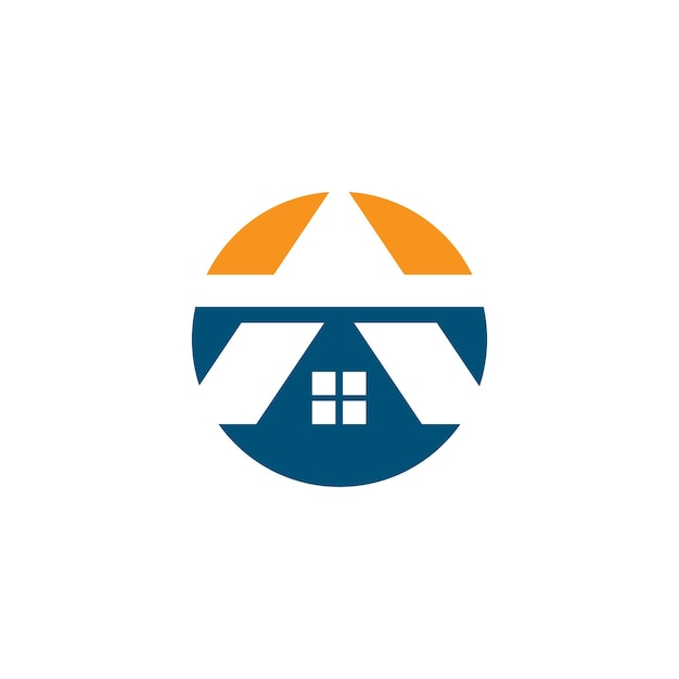 A letter arrow house icon vector concept illustration