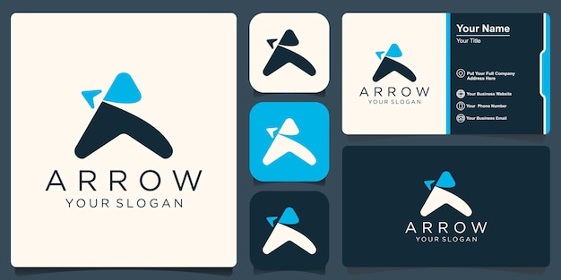 Letter A arrow logo icon design template elements.