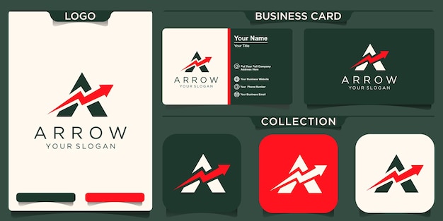 Letter A arrow logo icon design template elements.