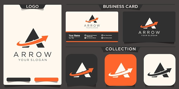 Letter A Arrow Logo Template Illustration Design.