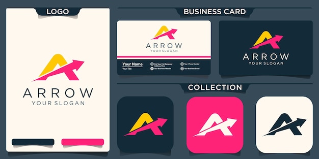 Letter A Arrow Logo Template Illustration Design.