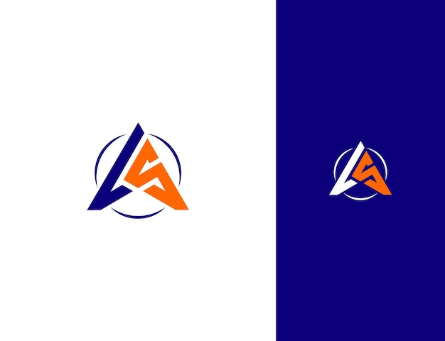 Letter AS logo with AS logo mark gradient color logo