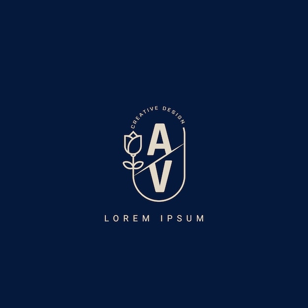 Vector letter av va creative logo design with unique and simple design