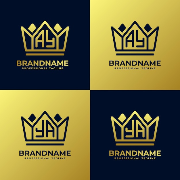 Letter AY and YA Home King Logo Set suitable for business with AY or YA initials