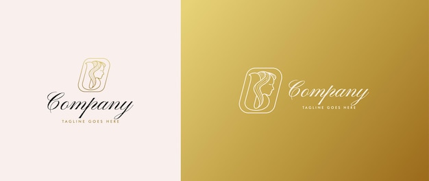 Letter B beauty logo with gold color