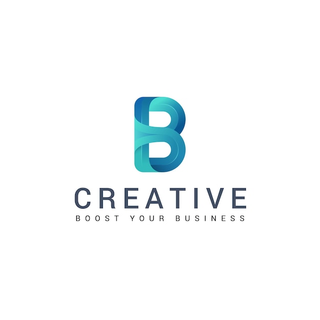 Letter B creative 3d technological logo