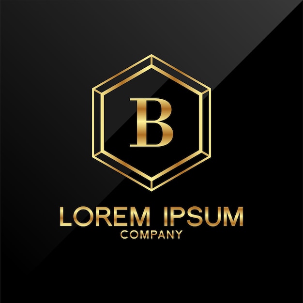 Vector letter b crown golden premium logo design