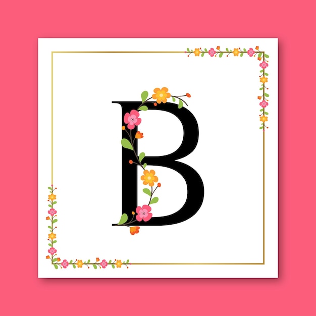 Letter B Floral decorative feminine logo