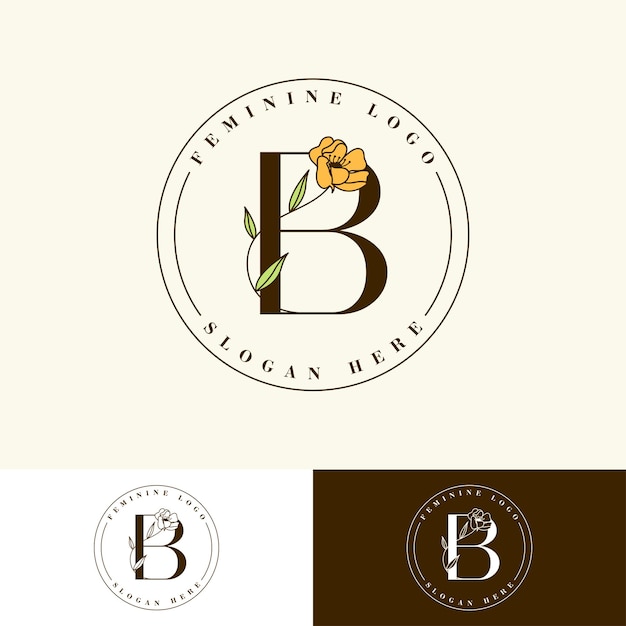 Letter B floral Feminine Logo