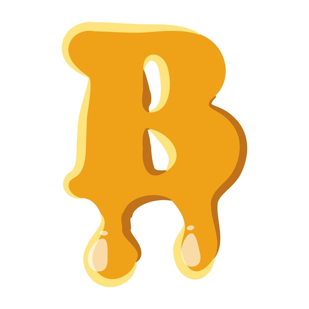 Letter B from honey icon isolated on white background Alphabet symbol