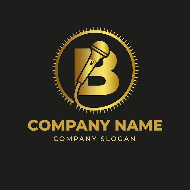 Letter B Gold Micro Logo Design Premium