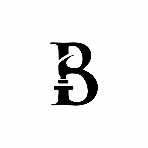 Letter b and hammer logo