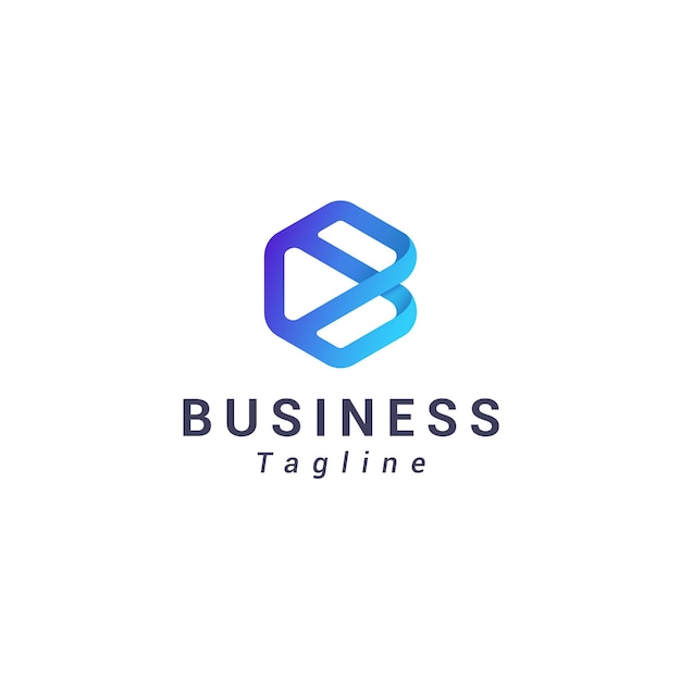 Letter B hexagonal creative logo