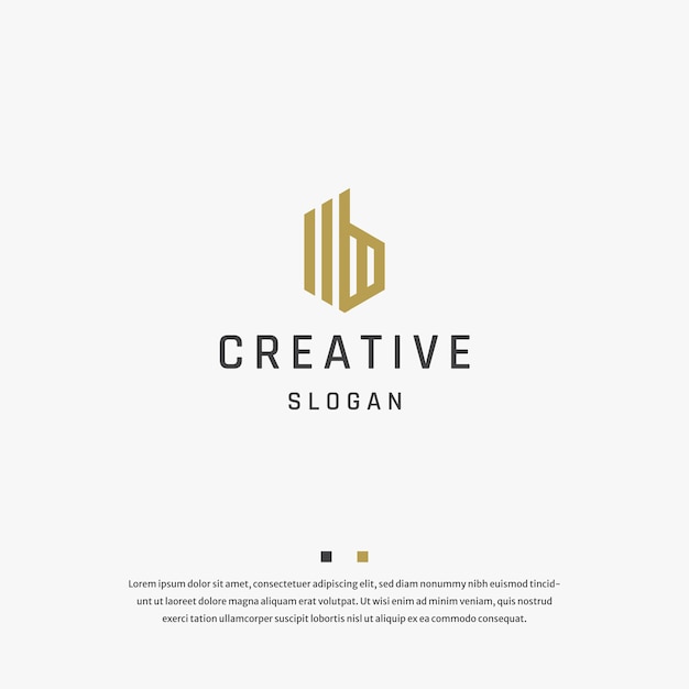 Letter B Initial logo icon gold elegant template flat vector