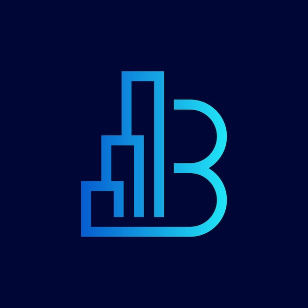 Letter B line building logo