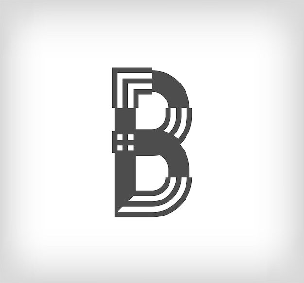 Letter B linear modern logo The letter is in line strip form Alphabet letter character and linear