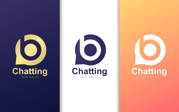 Letter B logo in bubble chat. Modern chatting logo concept