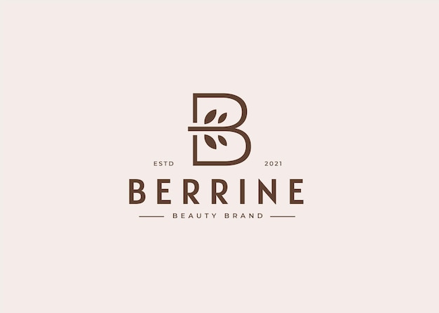 Letter B logo design template, feminine style illustrations