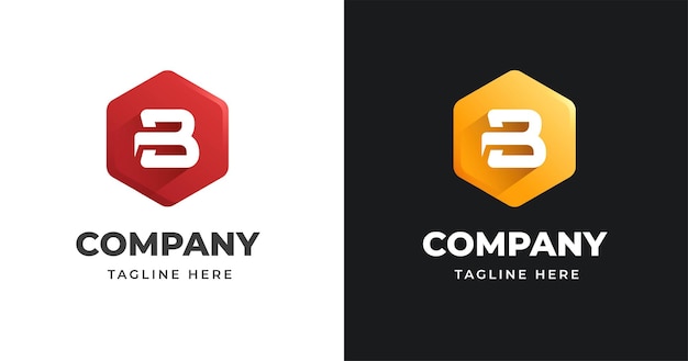 Letter B logo design template with geometric shape style