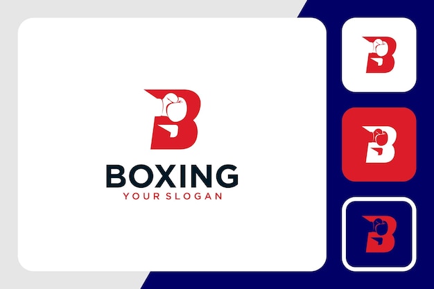 letter b logo design with boxing