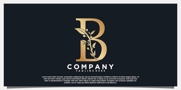 Letter B logo design with olive icon unique concept