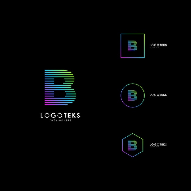 letter B logo icon design template elements