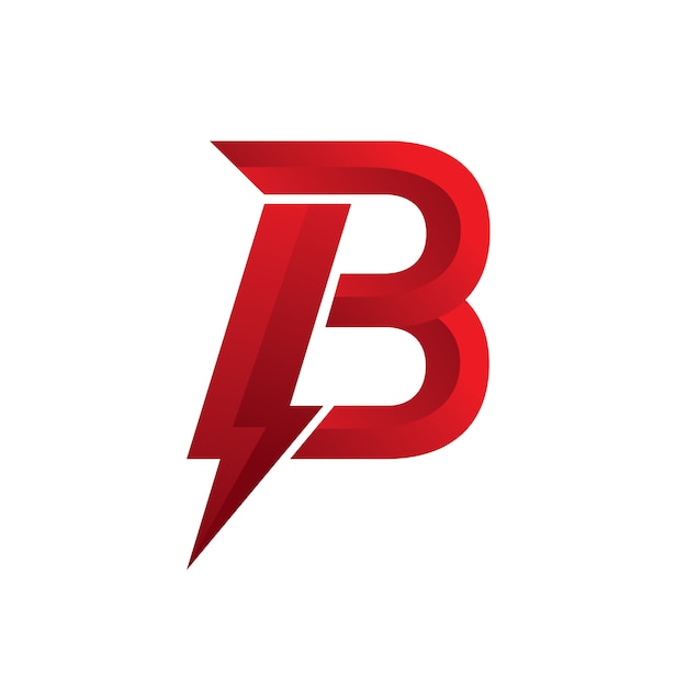 Letter B Logo Power Red