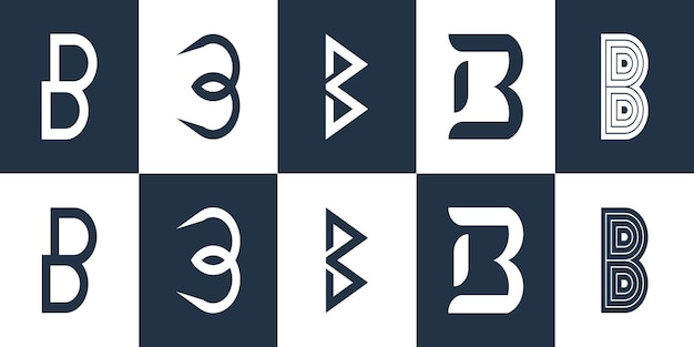 Letter B logo vector collection Premium Vector