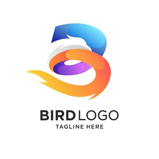 Letter B Logo with Bird Concept